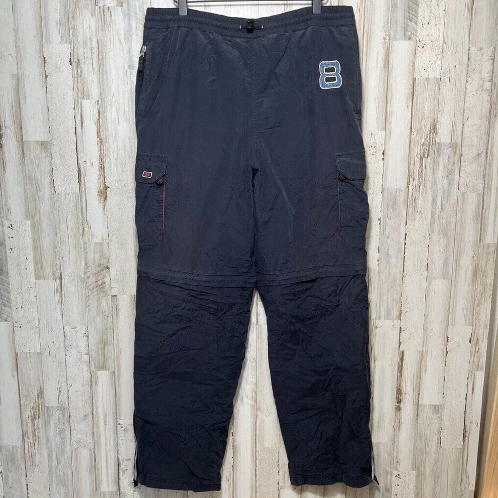 VTG Y2k Route 66 Navy Blue‎ Cargo Convertible Pants Baggy Drill Mens Medium